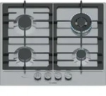 Bosch Serie 6 PCH6A5I90, Edelstahl, Integriert, 60 cm, Gaskochfeld, Edelstahl, 4