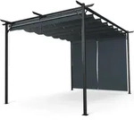 Blumfeldt Pergola 3x4 m, Wetterfestes Polyesterdach & Seitliche Jalousien,
