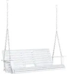 Outsunny H&auml;ngebank 2-3 Sitzer Tannenholz 150 x 75 x 53 cm Wei&szlig; - Wei&szlig;
