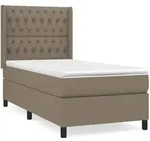 vidaXL Boxspringbett mit Matratze Taupe 90x200 cm Stoff - Taupe