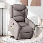 vidaXL Massagesessel mit Aufstehhilfe Taupe Stoff