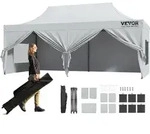 VEVOR Pavillon 304,8x609,6x320cm Gartenzelt 500D PolyurethanSilber-Gewebe