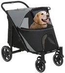 PawHut Hundebuggy Hundewagen Faltbarer Haustier Buggy bis 40 kg, Oxford, Grau -...
