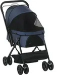 PawHut Hundebuggy Hundewagen f&uuml;r kleine Hunde Katzen Pet Stroller Oxford Blau - Blau