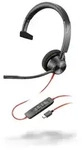 HP Poly Blackwire 3310 Monaurales USB-C-Headset + USB-C/A-Adapter, Kabelgebunden,