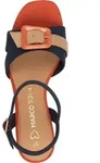 MARCO TOZZI Damen Sandale Textil Karree Kreuzriemen Blockabsatz 2-28387-44,