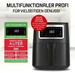 GOURMETmaxx Hei&szlig;luftfritteuse 4 l - Touch, Timer, 8 Programme und Shake-Reminder -