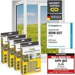EASYmaxx Moskitonetz mit Magnetbefestigung - 150 x 130 cm - schwarz - 4er-Set