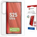 Displex Panzerglas + Schutzh&uuml;lle f&uuml;r Samsung Galaxy S25 Ultra, Eco-Montagerahmen,