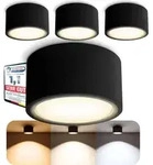 4 St&uuml;ck SSC-LUXon CELI-X LED Aufbaulampen schwarz rund flach - 3CCT Lichtfarbe