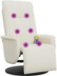 vidaXL Massagesessel mit Fu&szlig;teil Creme Kunstleder