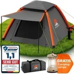 ELONEO aufblasbares Zelt f&uuml;r 1-3 Personen mit Vordach & Luftpumpe, Camping Zelt