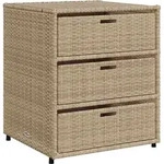 vidaXL Gartenschrank Beige 55x59x69 cm Poly Rattan