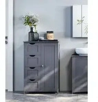 VASAGLE Badezimmerschrank, schmaler Badschrank, Beistellschrank, Kommode, mit 4