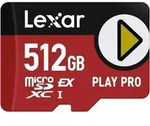 Lexar PLAY PRO microSDXC, 512 GB, MicroSDXC, Klasse 3, UHS-I, 900 MB/s, 600 MB/s