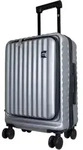 Hartschalenkoffer Handgep&auml;ck Business Trolley Lissabon Laptopfach 55 cm silber -