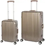 2er Reisekoffer Set, Handgep&auml;ck, Koffer L, Hartschalen Polycarbonat Alu...