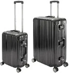 2er Reisekoffer Set, Handgep&auml;ck, Koffer L, Hartschalen Polycarbonat Alu...