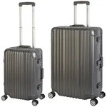 2er Reisekoffer Set, Handgep&auml;ck, Koffer L, Hartschalen Polycarbonat Alu Trolley 