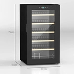 HOMCOM Weink&uuml;hlschrank 65 L Getr&auml;nkek&uuml;hlschrank f&uuml;r 24 Flaschen, 5-20&deg;C, Schwarz