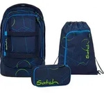 Satch, Schulrucksack-Set PACK Blue Tech 3-teilig, ab 5. Klasse - Blau