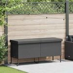vidaXL Gartentruhe mit Rollen Schwarz 160x55x75 cm Poly Rattan