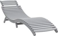 vidaXL Sonnenliege Grau 184x55x64 cm Massivholz Akazie