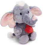 Nici 61484 Kuscheltier Love Elefant mit Magnet Herz - Grau