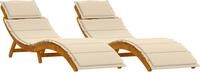 vidaXL Sonnenliege 2 stk. Massivholz Akazie Beige
