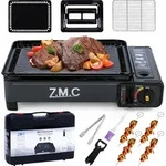ZMC 2-in-1 Gaskocher + Gasgrill 2,2KW, inkl. Zubeh&ouml;r, Campingkocher mit Grillplatte