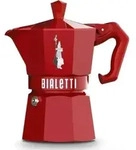 Bialetti Moka Exclusive, Mokka-Kanne, Rot, Aluminium, 3 Tassen, Thermoplast, 1