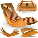 CASARIA&reg; Sonnenliege Klappbar Wetterfest Holz 160kg Belastbarkeit Pflegeleicht
