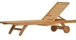 Gartenliege Teak Sonnenliege verstellbar als Teak Liege mit Rollen und ausziehbarem