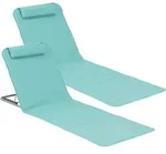 Strandmatte ́Donostia ́ 2er Set Stahlrahmen klappbar 143 x 48 cm T&uuml;rkis - T&uuml;rkis
