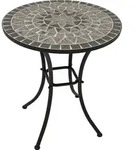 DEGAMO Bistrotisch Gartentisch Mosaiktisch SIENA 60cm rund, Eisen schwarz und