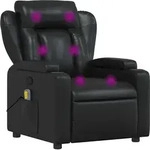 vidaXL Massagesessel Schwarz Kunstleder - Schwarz