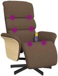 vidaXL Massagesessel mit Fu&szlig;teil Braun Stoff