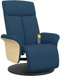 vidaXL Massagesessel mit Fu&szlig;teil Blau Stoff