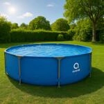 Avenli Frame Plus Pool Set 366 x 76 cm, Aufstellpool rund, mit Pumpe, blau