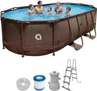 Avenli Frame Oval Pool Set 427x275x100 cm, Aufstellpool, oval, mit Pumpe, braune