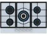 Klarstein Ignito Gaskochfeld, 5-Zonen-Sabaf-Brenner, 3,6 kW&ndash;1 kW, Geh&auml;rtetes Glas,