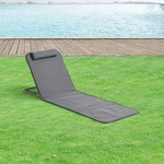 Strandmatte ́Donostia ́ 2er Set Stahlrahmen klappbar 143 x 48 cm Dunkelgrau -