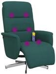 vidaXL Massagesessel mit Fu&szlig;teil Dunkelgr&uuml;n Stoff