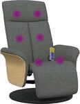 vidaXL Massagesessel mit Fu&szlig;teil Dunkelgrau Stoff
