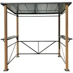 Luxus-Grillpavillon 2,35 x 1,50 anthrazit mit Holzoptik - Grau