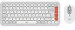 Logitech POP ICON COMBO, Kabellos, Bluetooth, Scherenschalter, QWERTZ, Wei&szlig;, Maus