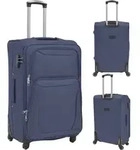 vidaXL 3-tlg. Weichgep&auml;ck Trolley-Set Marineblau - Blau