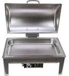 Edelstahl Luxus Speisenw&auml;rmer Warmhaltebeh&auml;lter Chafing Dish 9,0 Liter - Silber