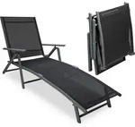 sunnypillow Sonnenliege klappbar - 150 kg belastbar - Gartenliege aus Aluminium f&uuml;r