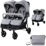 Lorelli Zwillingskinderwagen Duo, Zwillingsbuggy leicht und kompakt, Zwillingswagen,